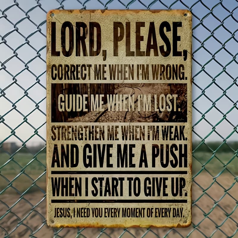 TEMU Home Decor 1pc Vintage Wooden Decorative Plaque 'lord, Please' – Indoor And Outdoor Wall Hanging Inspirational Sign, Religious Theme Decor For Home, Garage, Porch, Coffee Shop, Club –
