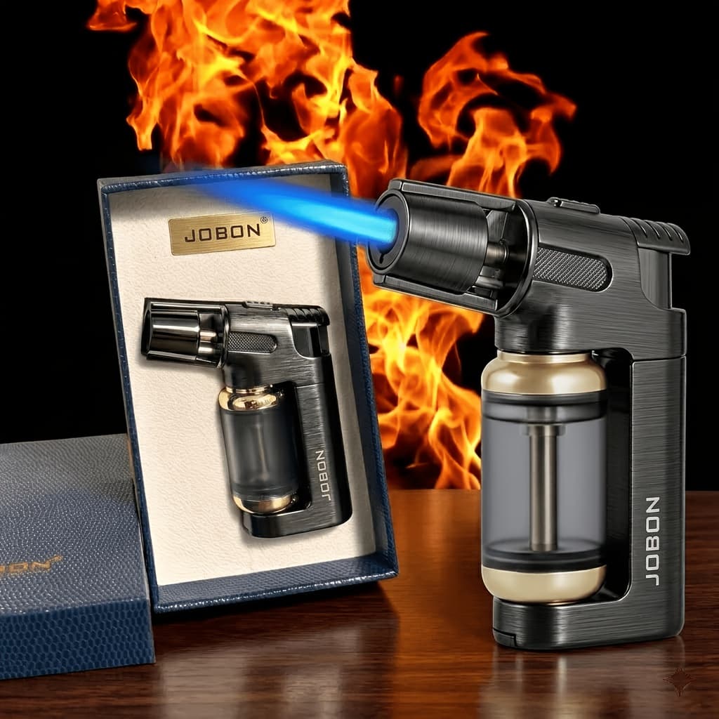 TEMU Jobon Premium Metal -adjustable & Lockable Blue Flame (up To 1800°c), Jet Flame For Outdoor Bbq, Cooking, Bonfires, Without Battery