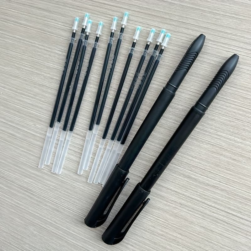 TEMU With Magic Function, Suitable For Grooved Calligraphy Practice Copybooks And Tracing Books-12pcs/set (2 Pen Holders And 10 Refills) -colors Of Are Random