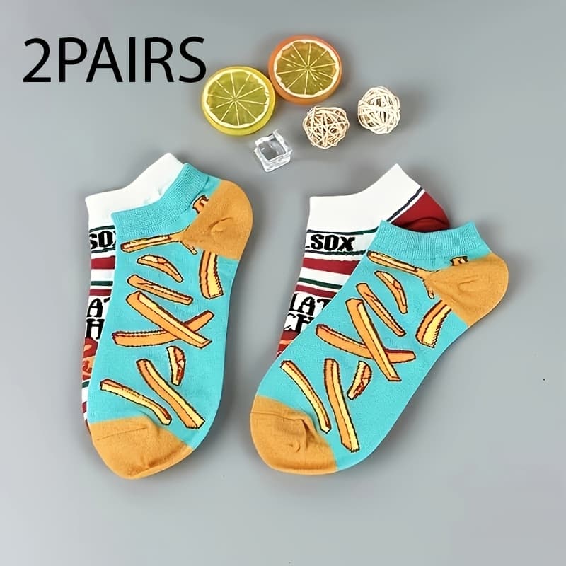 TEMU 2/4/6 Pairs Of Ab Asymmetric Versatile Stylish And Comfortable Casual Short Socks
