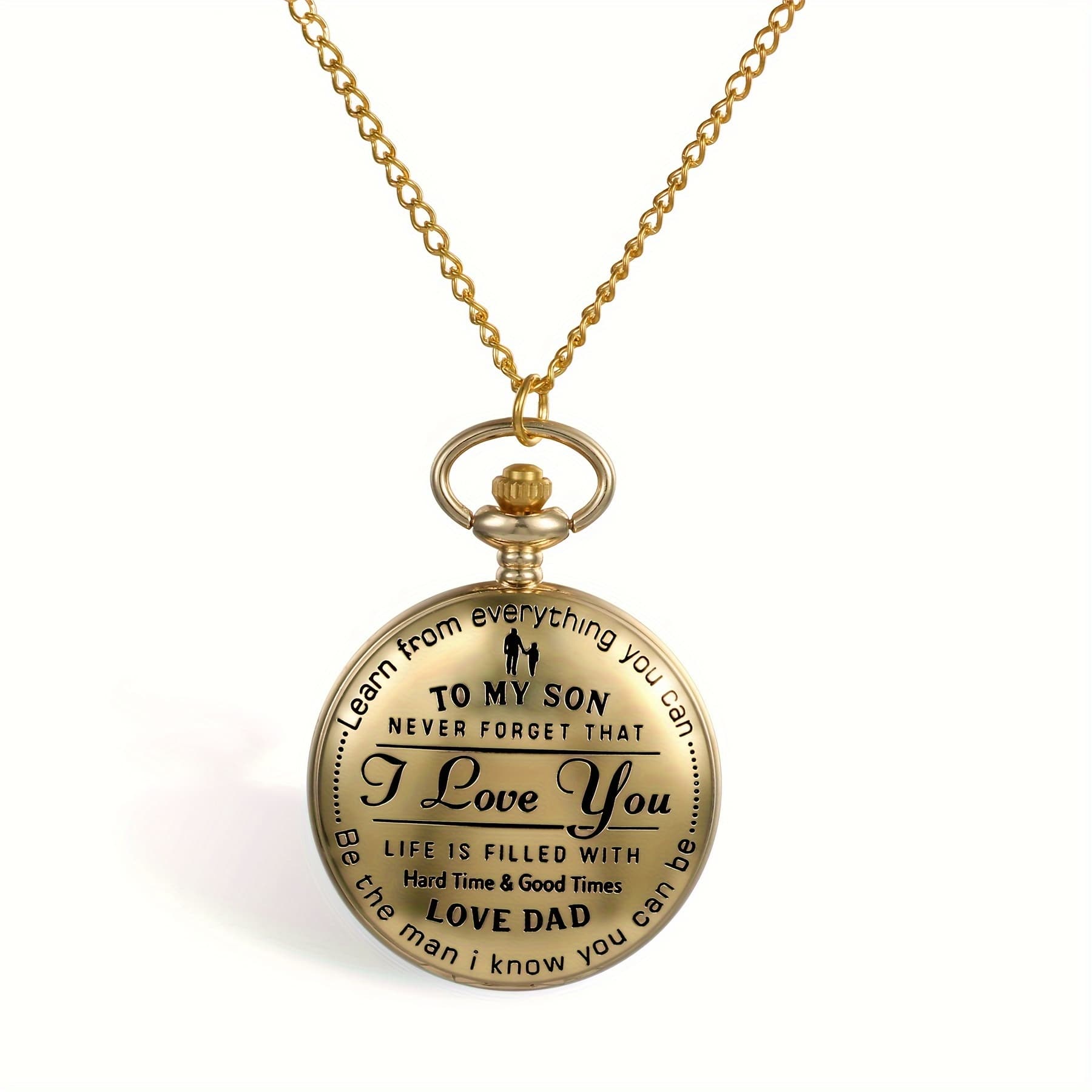TEMU Classic Men' Watch Featuring A Easy And Design With Deep Lettering, A Large Digital Dial, And A Necklace Sweater Chain