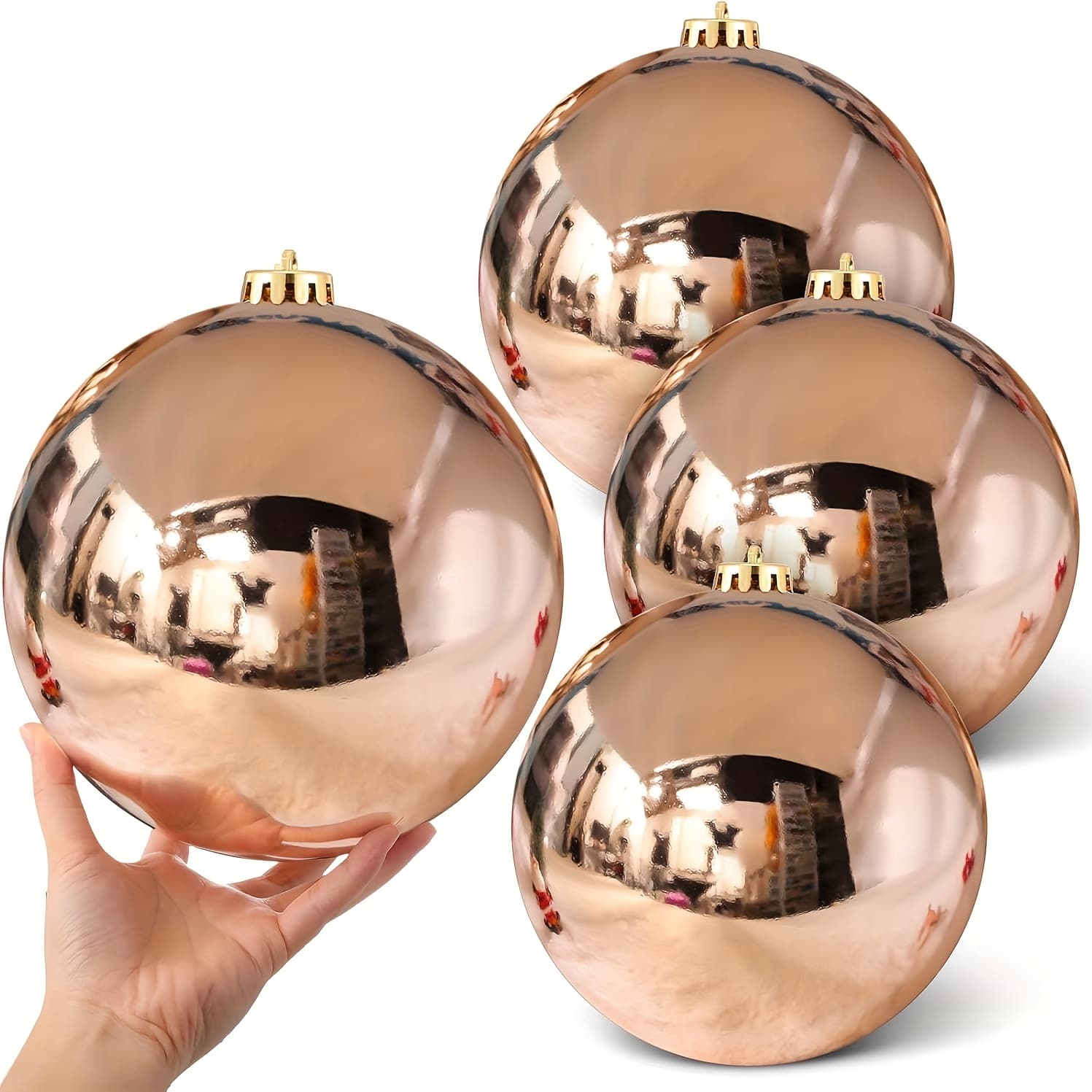 TEMU 4pcs Large Big Christmas Ball Ornaments--
