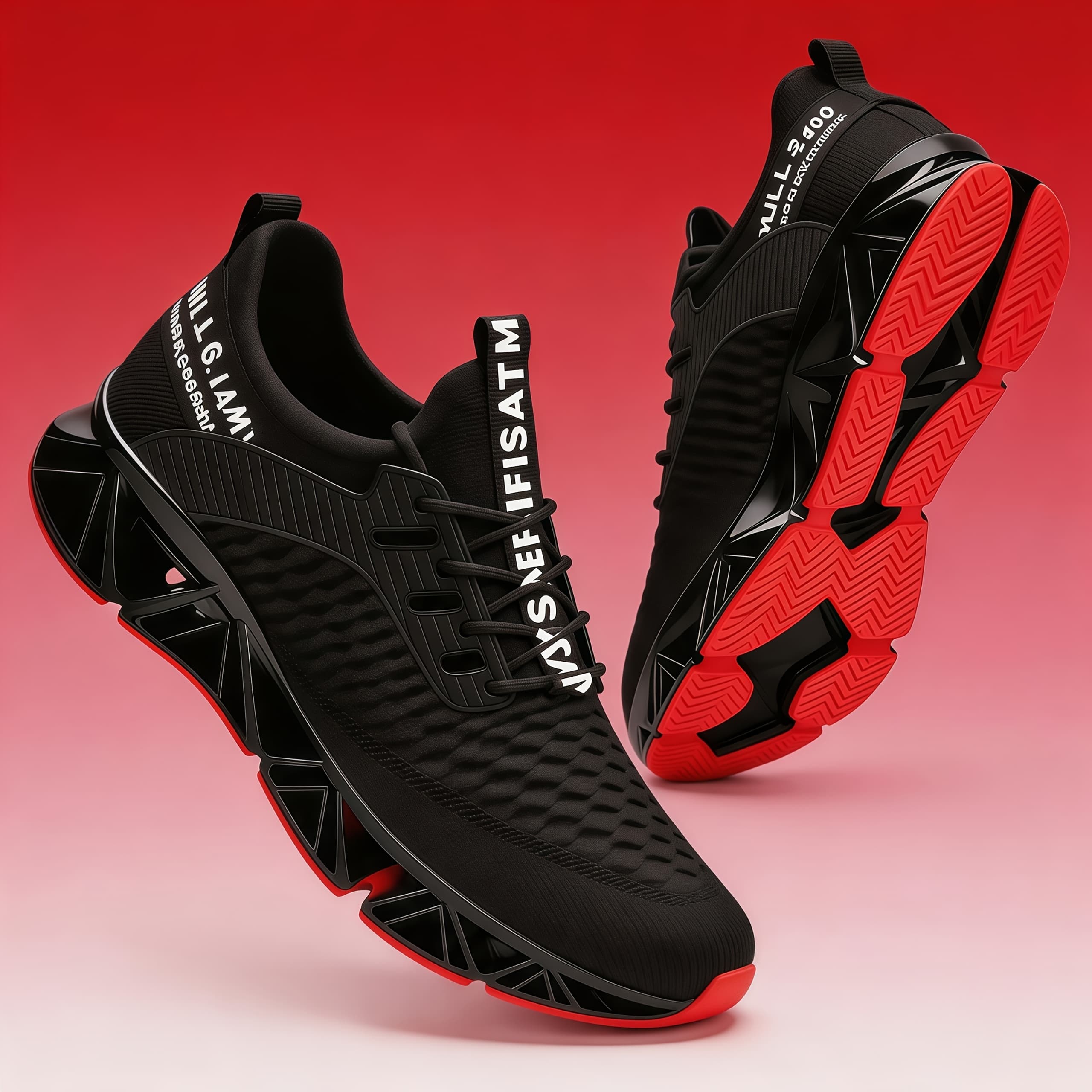 TEMU Men Lightweight Breathable Running Shoes - Non-slip Fitness Sneakers, Lace- Black - Wear-resistant And Durable Training Shoes, Comfortable Casual Shoes, A Must-have For Fitness Enthusiasts