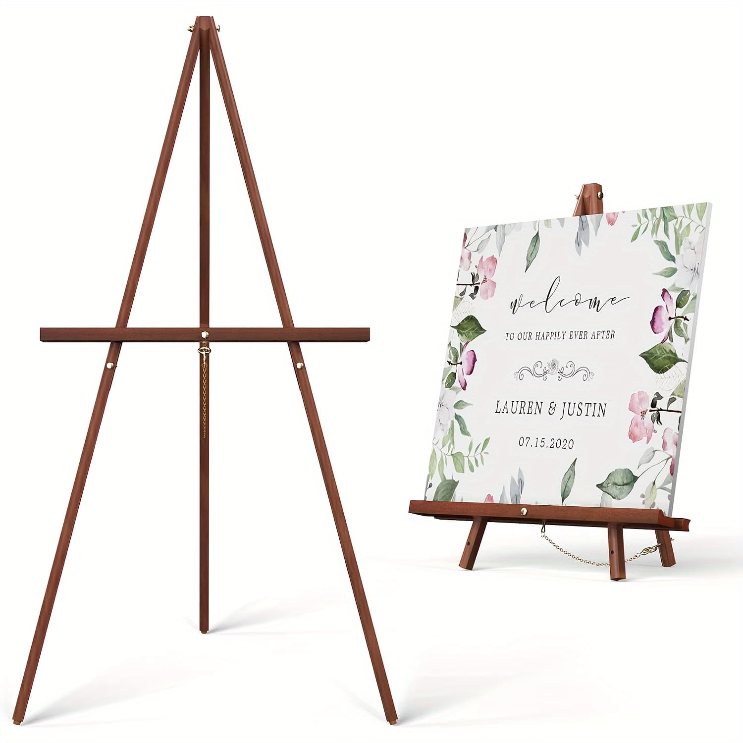 TEMU Art Easel Wooden Stand - 63 Inch/160cm Portable Tripod Display Artist Easel - Adjustable Floor Standing Wooden Poster Stand For Wedding, Painting, Sketching, Display