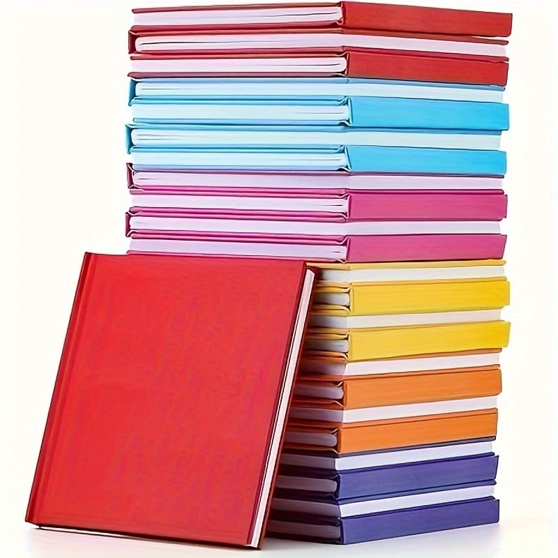 TEMU 24pcs Bulk Colorful Hardcover Blank Books - 5x5 Inch Journals With Bright Colored Covers, 72 Pages (36 Double-sided Sheets) Suitable For,, - Writing, Sketching, Scrapbooking, Diary, , Supplies