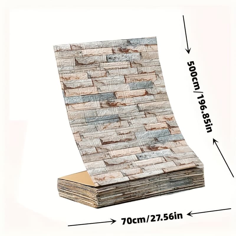 TEMU Haitingshang Self-adhesive Waterproof Pvc 3d Textured Wallpaper - Continuous Panel For , Kitchen, Bathroom - Thick Film Suitable For Living Room, Bedroom, Balcony