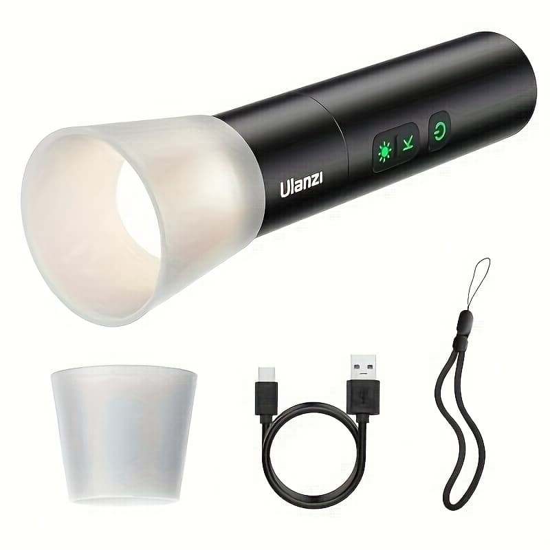 TEMU Ulanzi Lm07 Led Photography Flashlight W 1/4" Thread, Handheld Light Spotlight --8000k 2000mah Rechargeable Portable Video Light For Camera Tripod Stand Cage