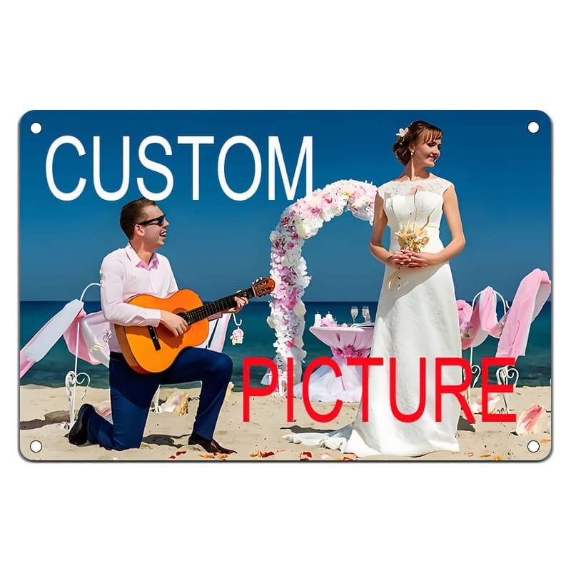 TEMU Personalized Aluminum Decorative Signs And Plaques, Paintings, Custom Designs | Couple Images | Memorial Photos | Wedding Images, Home Decor, Halloween, Christmas Decorations