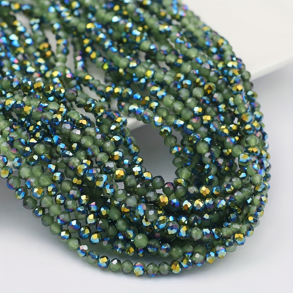 TEMU 4mm -iridescent Cut Glass Loose Beads Suitable For Handmade Diy Braided Bracelets, Necklaces, Earrings Jewelry/hair Accessories/shoe Decorations/clothing Accessories Decoration Beads