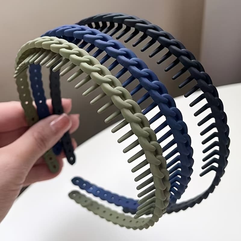 TEMU 3pcs Fashion Hair Ties For Women - Wide Edge Headbands, Non-slip Heart-shaped Hair Accessories, Washable Hair Hoops, Stylish Hair Bands For