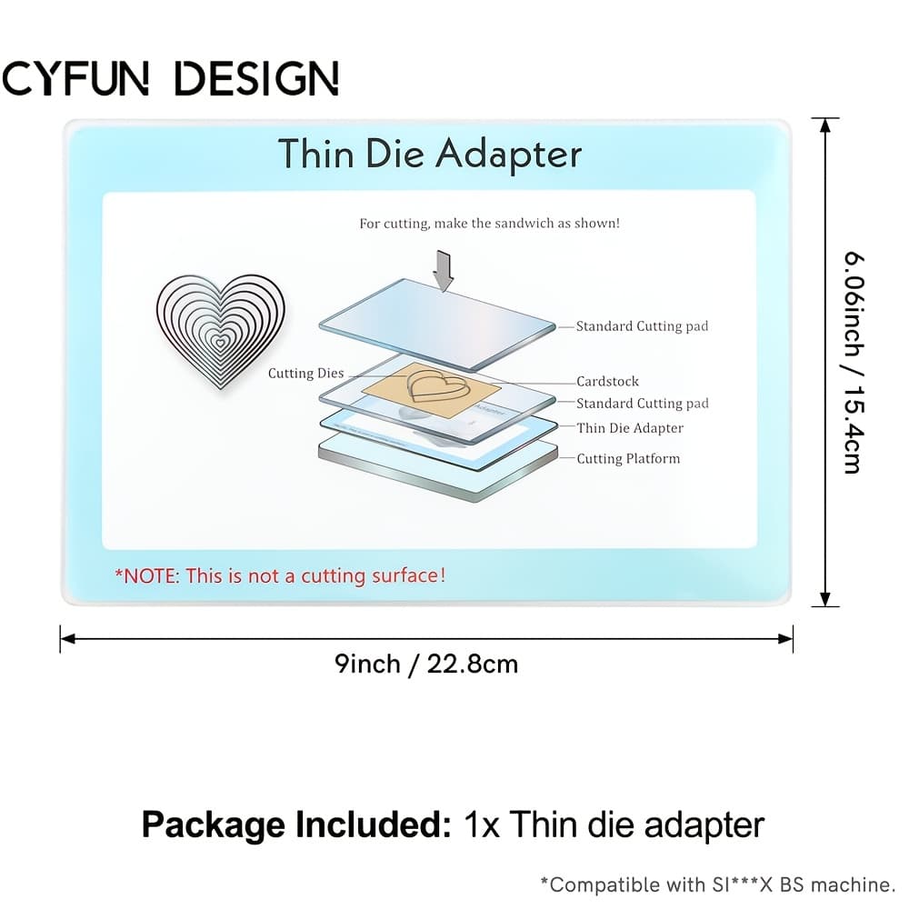 TEMU Design 22.8cm X 15.4cm Thin Die Adapter For Die Cutting Machine; Pc Plastic Standard Adapter Pad For Die Cutting Machine Clear Polycarbonate Plastic Cutting Plates