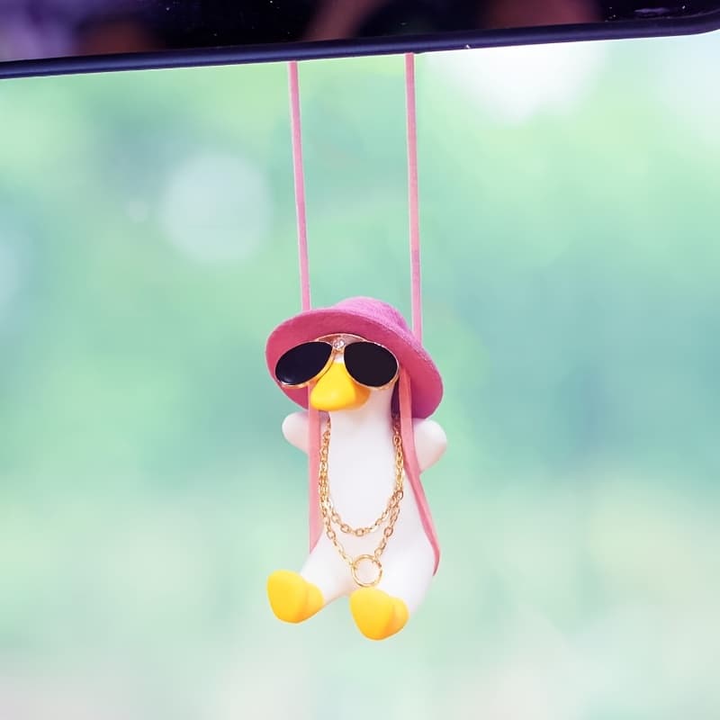 TEMU Chei Car Pendant, Cute Car Decoration Swinging Duck Pendant, For Rearview Mirror Charms And Mirror Hanging Accessories