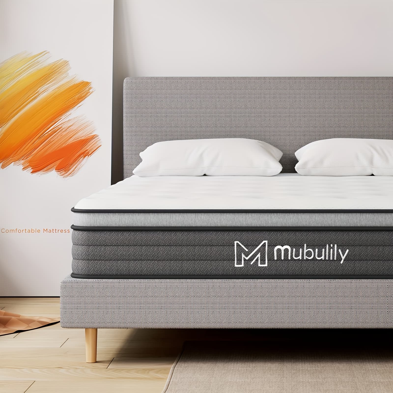 TEMU A Medium-firm Hybrid Mattress Packaged In A Box, Featuring Memory Foam And Pocket Coils For Effective Motion Isolation