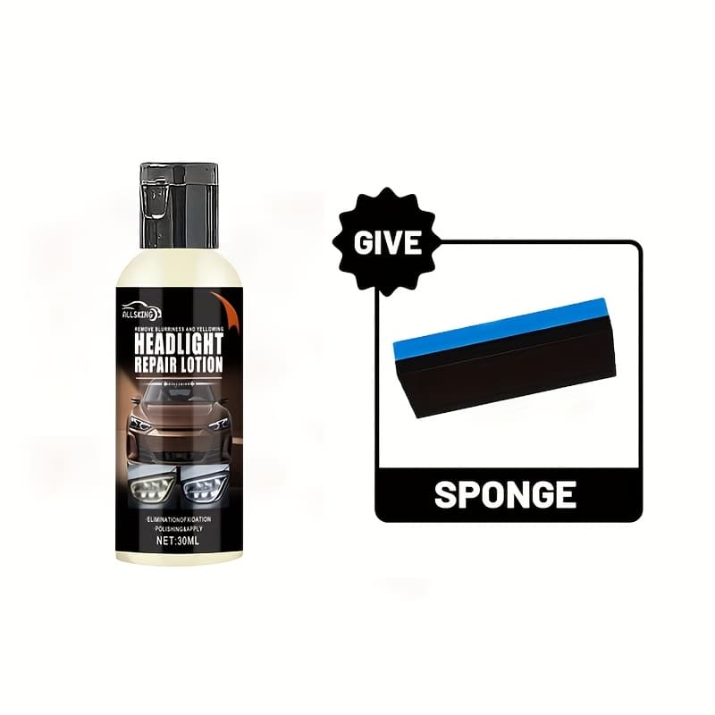 TEMU Universal Headlight Restoration Cream Kit, Car Headlamp Repair Polish, Scratch & Yellowing Remover, High- Headlight Restorer, With Application Sponge For All Vehicle Types