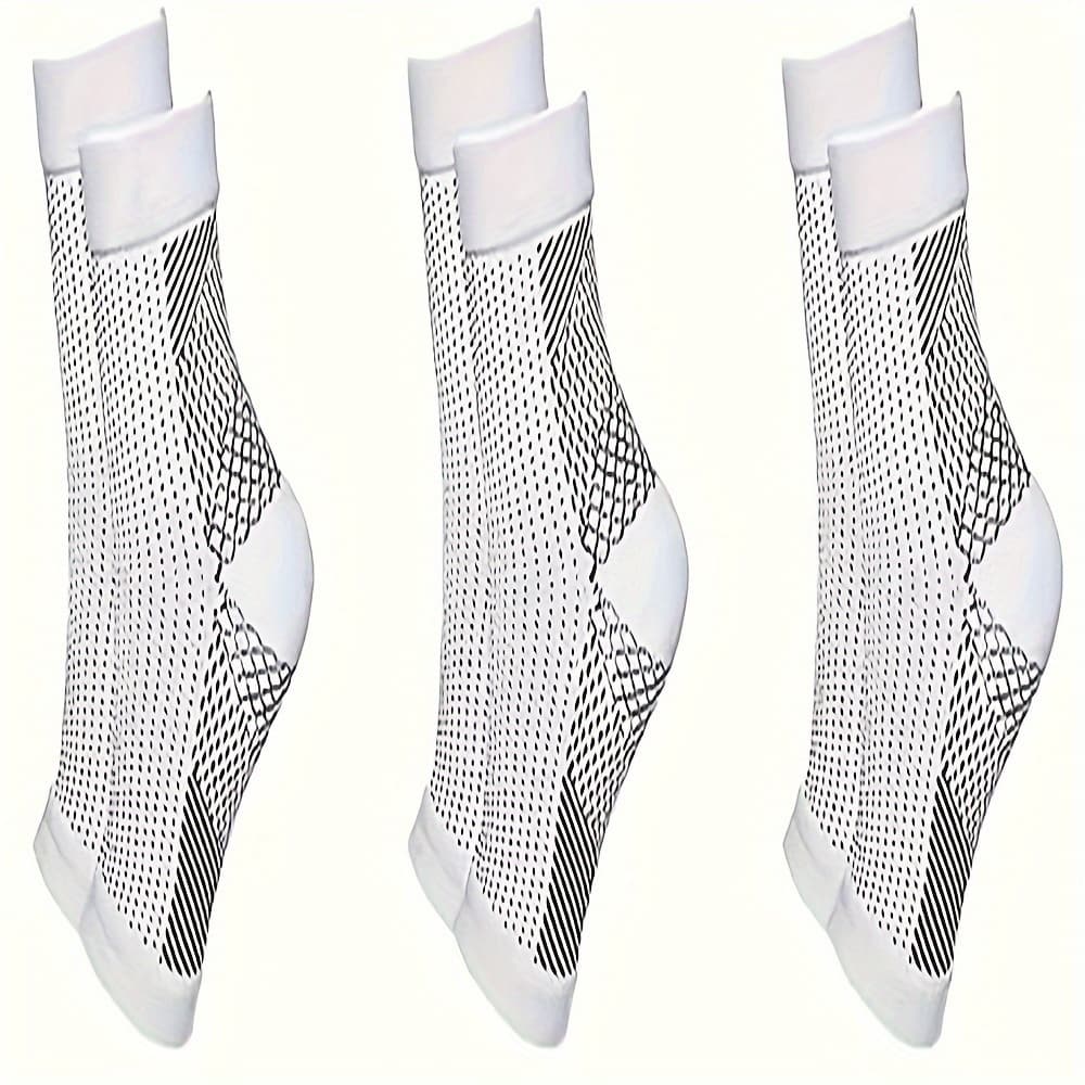 TEMU 3 Pairs Ankle Compression Sleeve, Toeless Socks With For , Open Toe Compression Socks Surpprot Running Climbing Cycling