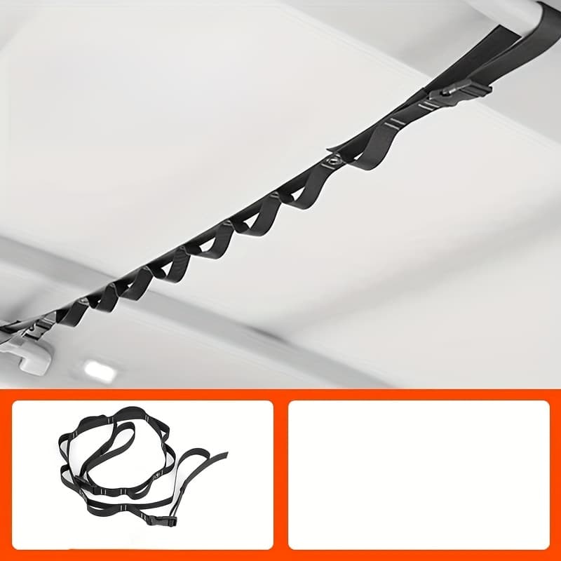 TEMU Car Top Clothesline, Vehicle-mounted Hanger, Multifunctional Indoor Clothesline, Outdoor Camping Travel With Hooks And Clips, Portable Drying Line, Clotheslines