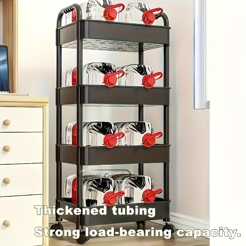 TEMU Multifunctional Trolley Rack Kitchen Bathroom Toilet Floor Movable Storage Rack Organization Modern