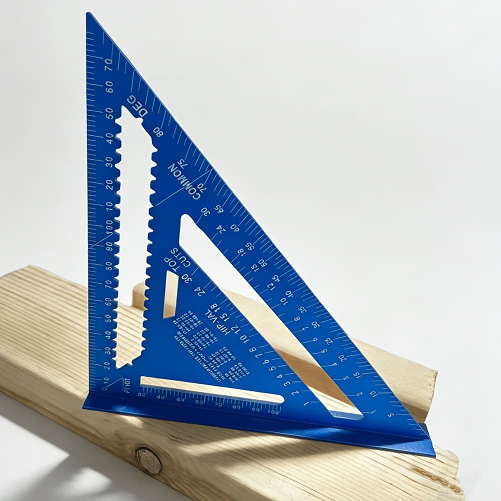 TEMU Precision Aluminum Woodworking Ruler, 7-inch Right Angle Ruler, Wavy Edge 45°/90° Ruler, Compact, Portable, And Durable, Suitable For Woodworking Marking And Engineer Drafting