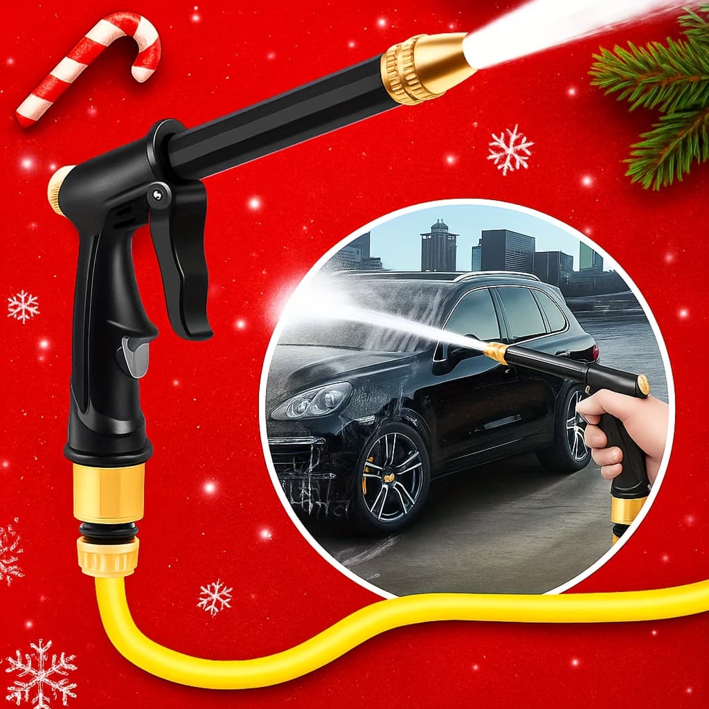 TEMU High-pressure Wash Spray Gun Adjustable Nozzle Plastic Material Christmas Practical Item New Year Car Cleaning Refresh Tool