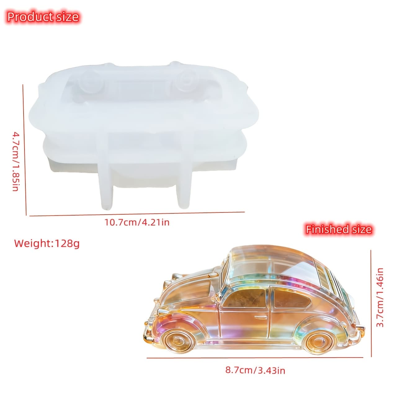 TEMU Car Silicone Mold Epoxy Resin Casting Mold Handmade Diy Candle Making Mold Concrete Gypsum Casting Mold Home Decoration Crafts Ornaments Mold.