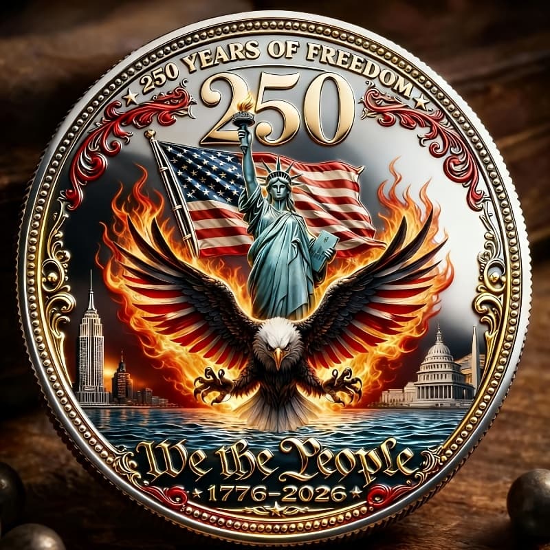 TEMU Us 250th Anniversary Coin Double-sided Exquisite Holiday Gifts For Christmas, Halloween, Valentine's Day, Easter And Y2k Styles