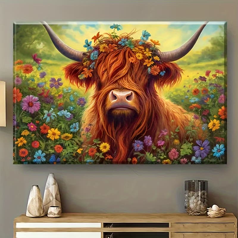 TEMU 1pc (11.8*15.7") Painting And Flowers Canvas Posters And Prints Pictures With Frame For Living Room & Bedroom, Home Decoration, Festival Gift For Her/him, Ready To Hang Oblong