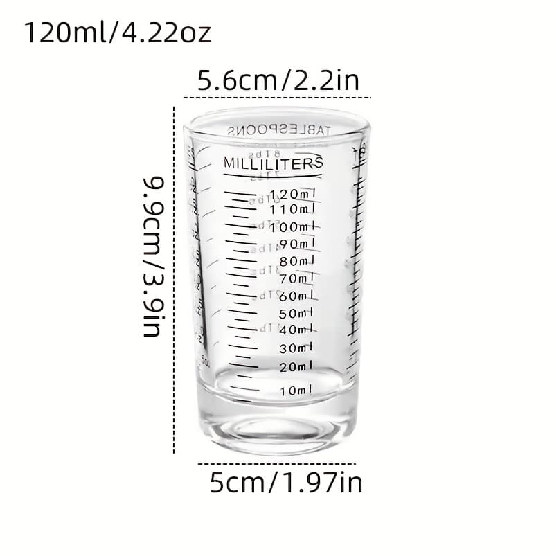TEMU 1pc, Glass Measuring Cup With Scale Glass Ounce Cup Baking Cup Thickened Ounce Cup Cold Drink Cup Juice Cup