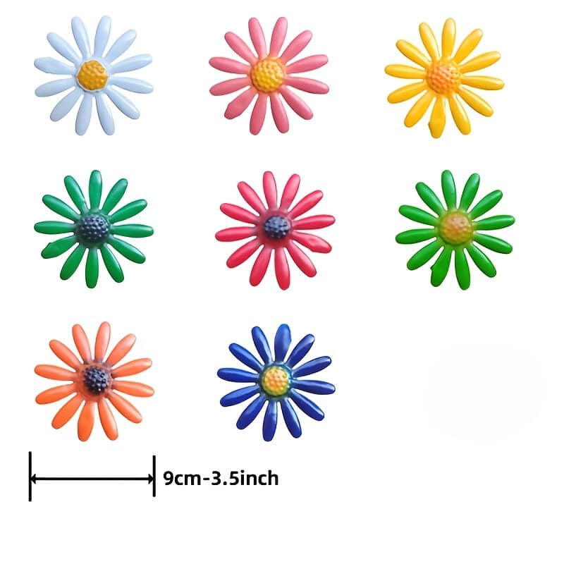 TEMU 8 Vibrant Metal 3d Metal Flower Wall Art And Colorful Sculptures, Perfect For Home And Outdoor Decoration, Bedrooms, Living Rooms, Wedding Displays, And Festival Decorations