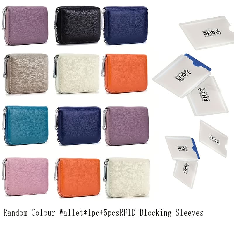 TEMU Ultra Rfid Blocking Wallet For , Ultra Thin Minimalist Holder W/ 20 Card Slots+2 Id Slots Cash Pocket, Id Window & Travel Rfid Sleeves | Faux Leather |random 9 Colour