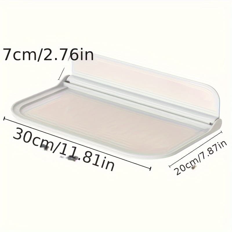 TEMU 1pc Foldable Shelf, No-drill Wall-mounted Plastic Floating Shelf, Home Bathroom Towel Rack, Storage Rack
