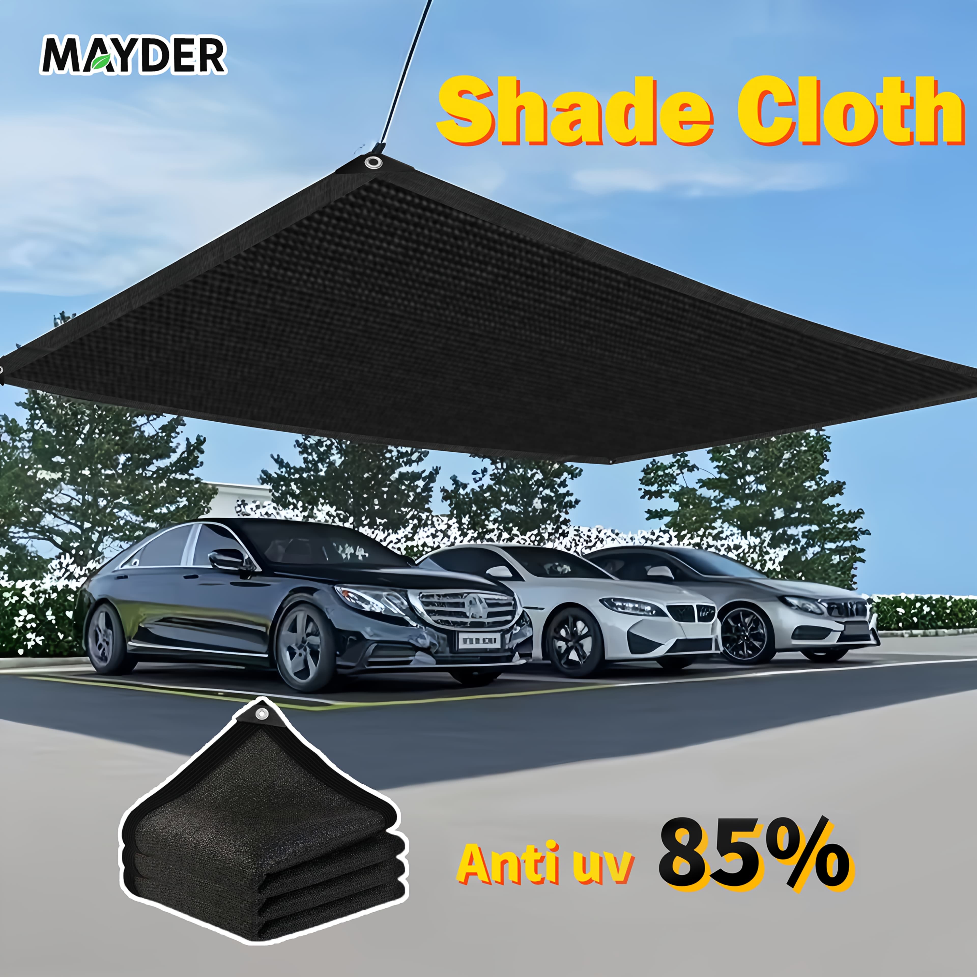 TEMU 50% Shade Net, Uv-resistant Sun Protection Cloth, Hdpe Material, With Metal Grommets, Suitable For , Gardens, Pergola Canopies, Courtyards