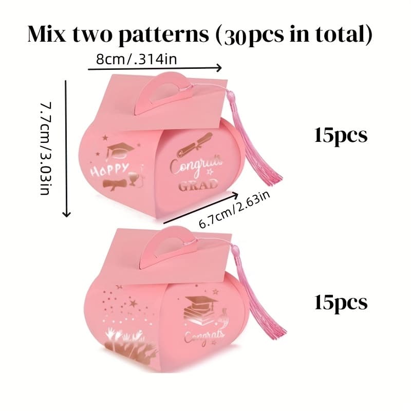 TEMU Gift For Her/him 30pcs Hot-selling New Graduation Gift Paper Box Party Box School Graduation Theme Event Decoration For Pink/white/black