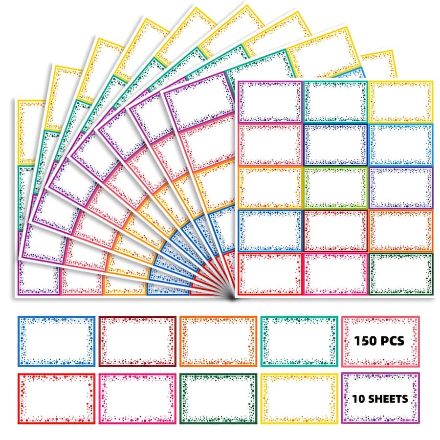 TEMU 150pcs Name Tag Labels, Colorful Name Badge With Permanent Adhesive Name Tag Stickers For School Office Home (each Measures 3" X 2")