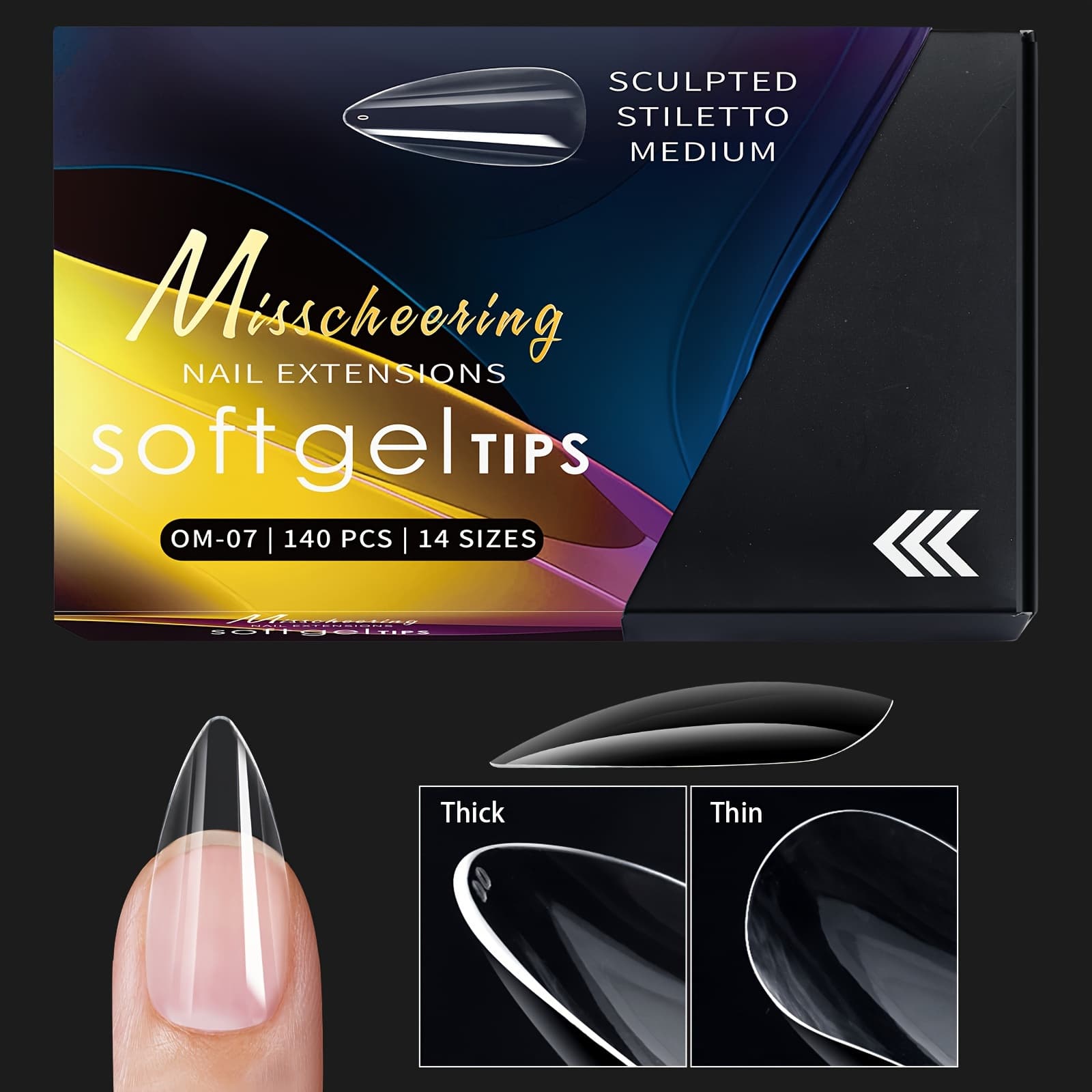 TEMU Nail Art Nail Tips Transparent Nail Tips Nail Shape Manicure Seamless False Nails