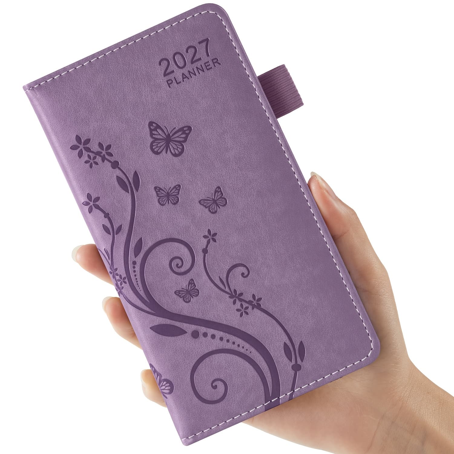 TEMU 2027, A6 Small Planner From Jan 2027 - Dec 2027, Mini Calendar For Purse, With Monthly Tabs, Inner Pocket, Hardcover Daily Planner For Office , 3.8" X 7"