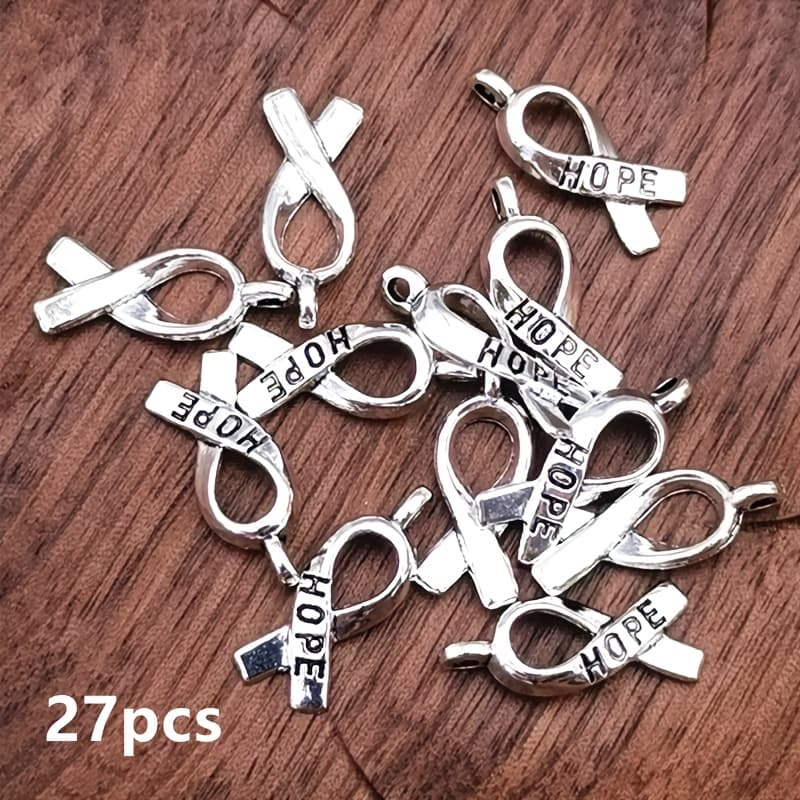TEMU 27pcs ' ' Ribbon Charm Pendant, Bohemian Style Jewelry Additions, Handmade Jewelry Making Bracelet, Necklace, Earring Additions 8 X 19mm