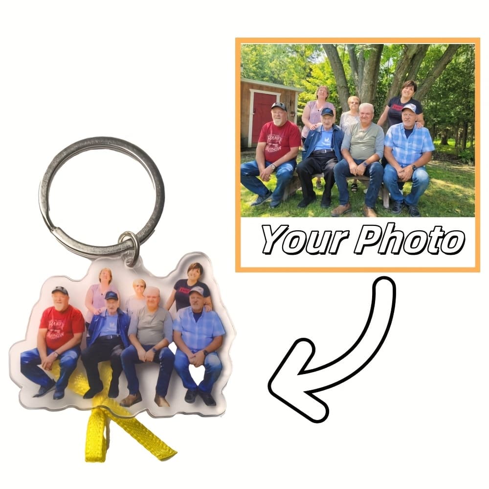 TEMU 2d Flat - 2d Plane Custom Family Photo Keychain - Valentine's Day Gift, Father's Day Gift, Personalized Pattern Keychain