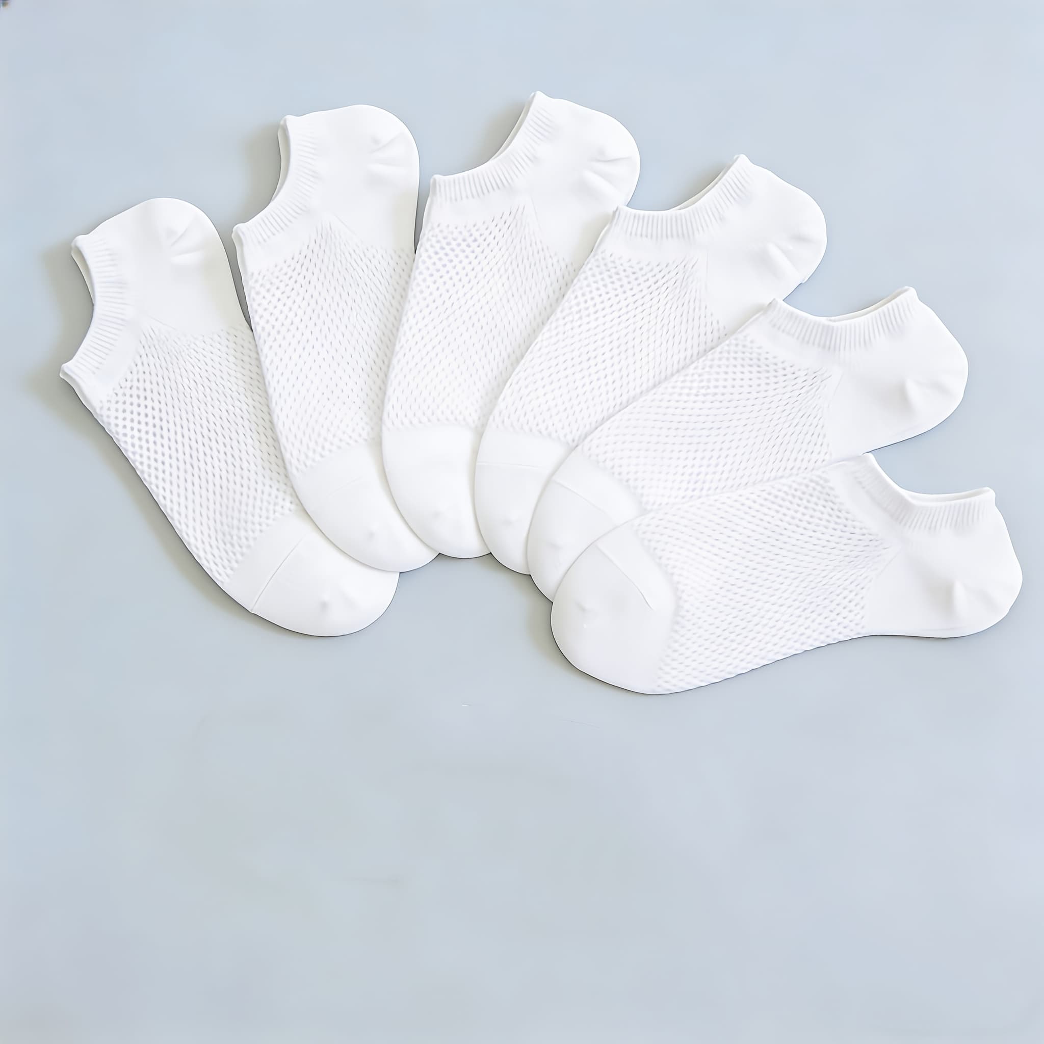 TEMU 6 Pairs Summer Breathable Invisible Socks, Unisex Low-cut Ankle Socks