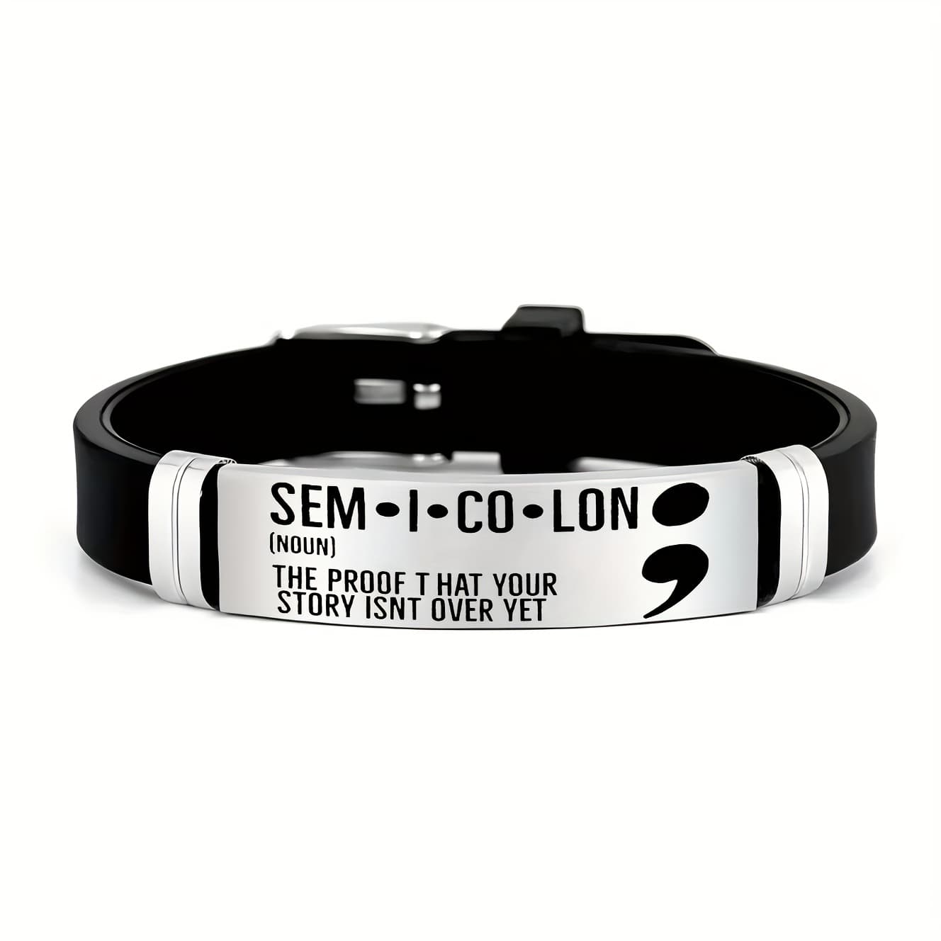 TEMU Over Yet" Inspirational Quote Jewelry, 202 202 Stainless Steel Silicone Bracelet For Men And Women To Themselves, Perfect Gift For Holidays And Birthdays