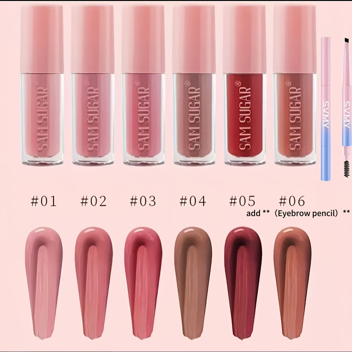 TEMU Glossy Lip Gloss - High Gloss, Non-sticky & Moisturizing! 6 Cherry Lip Gloss Set, Summer Popular Lip Gloss Gift Box, Durable Moisturizing, Long-lasting Waterproof, Perfect Birthday Gift!