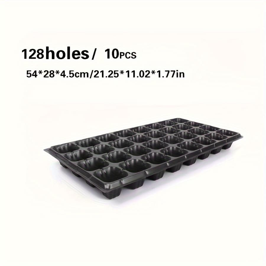 TEMU 10pcs Of Hole Tray, Balcony Planting Vegetable Tray, Garden Planting Seedling Tray, Bean Sprout Tray, Sprout Tray, Grass And Flower Seedling Tray, Vegetable Planting Tray Pvc Material Reused