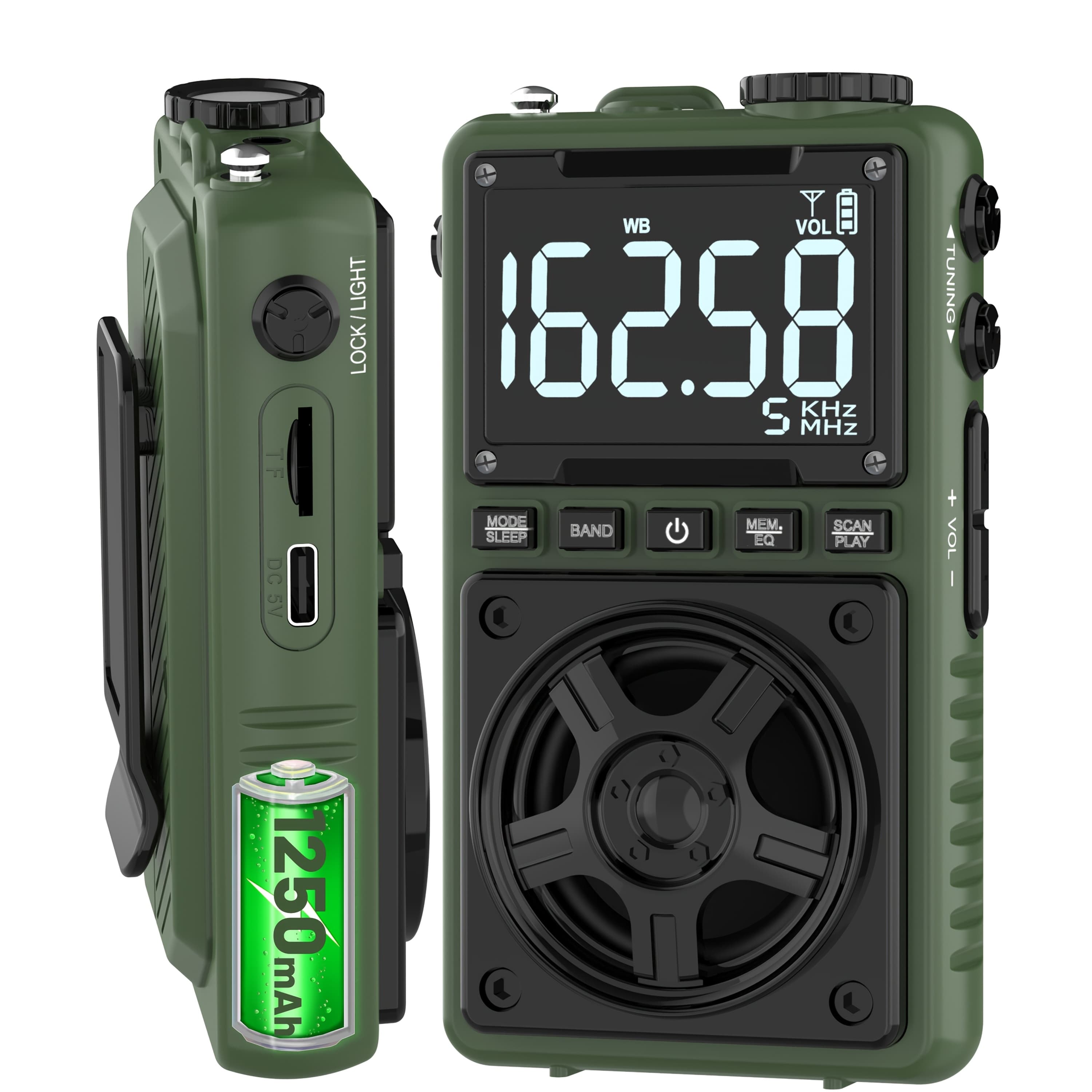 TEMU Wireless Am Fm Shortwave Radio With Weather Alert,1250mah Rechargeable Portable Pocket Radio With Best Reception,digital Tuner And Earphone,support Sd Card And Usb Mp3 Player Radio