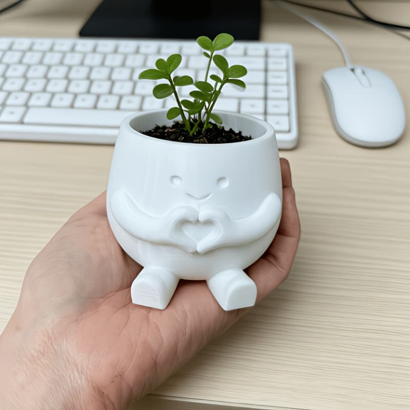 TEMU Heart-shaped Flower Pot, Cute Succulent Green Plant Pot Container, High-value Small Flower Pot, Indoor And Desktop Home Decoration Item Gardening Gift