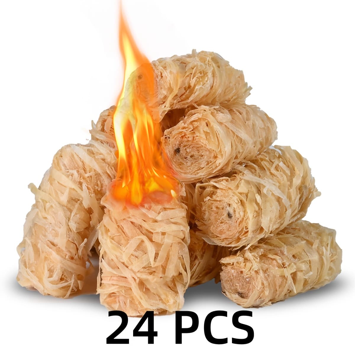 TEMU 24/60 Get 72/144pcs Starter For Campfires: All Weather Firestarters - Charcoal Starters For Grill | Fire Pit | Indoor Fireplaces | Bbq | Wood Stove |