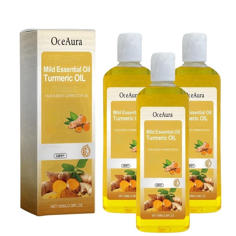 TEMU 3 Packs Turmeric Body Care Oil Arbutin, Collagen, Nut Oil, Moisturizing Body Massage Oil 100ml