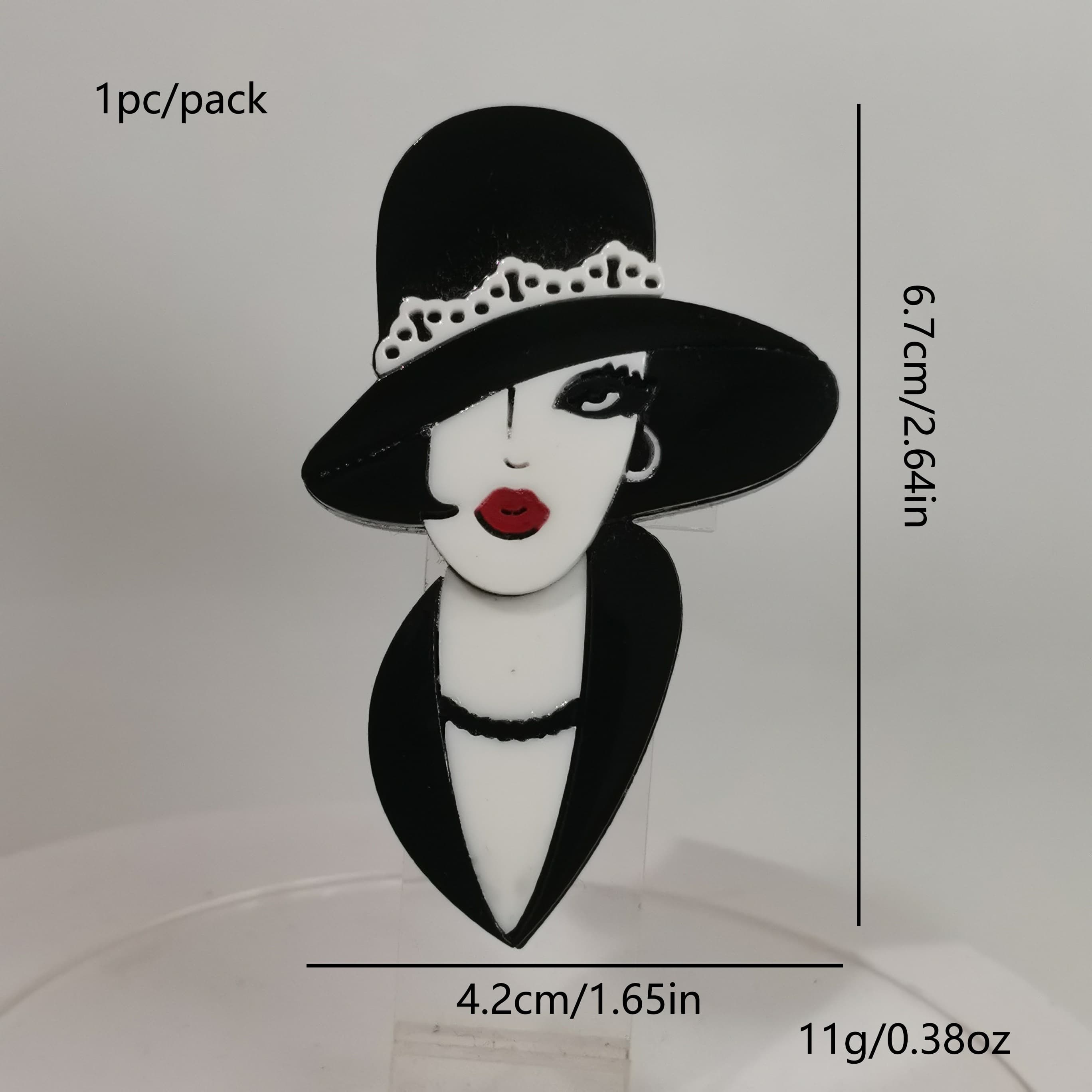 TEMU A Stylish Accessory Acrylic Brooch Featuring A In A Black Uniform