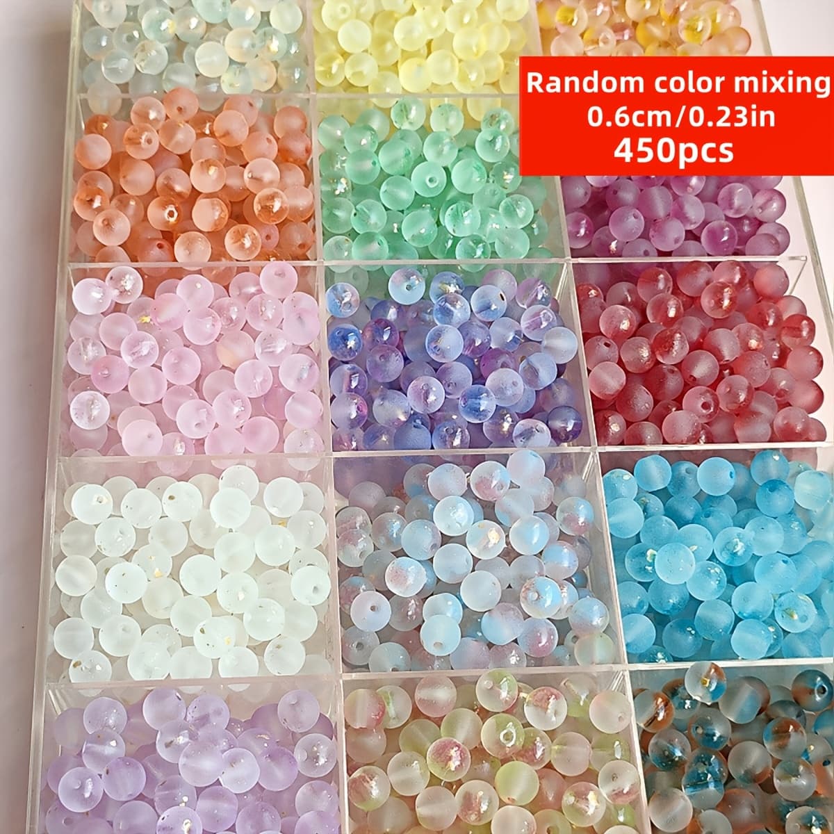 TEMU 450/180pcs 6mm/8mm Random Acrylic Valentine's Day Beads Transparent Frosted End Mix Spacer Jewelry Beads For Making Bracelet Necklace Earring Ornament Gift