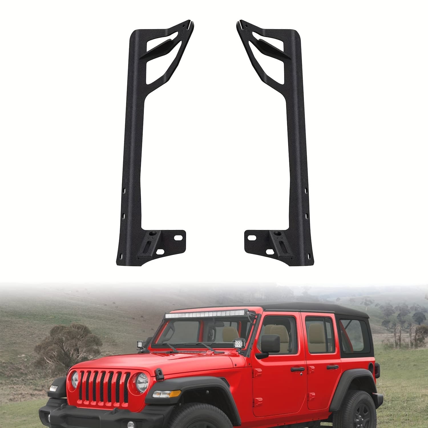 TEMU Windshield Frame Mounting Bracket For 52" Led Light Bar And On For Wrangler Jk 2007-2017 Nilight