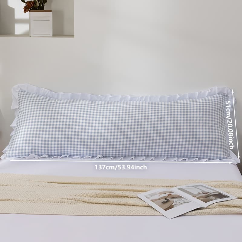 TEMU 1pc Lace Craft Long Pillowcase, Pillowcase*1, Insert Not Included, Heart//bow Elements, Bedroom Decor For Home And Dorm Use, Soft Bedding, Machine Washable