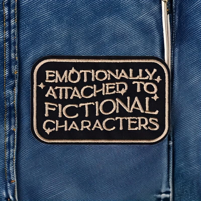 TEMU 1pc Of Emotional Attachment Fashion Embroidery Patch, Black And Golden Combination, Suitable For Book Fans, Reading Enthusiasts, Backpack And Clothing , An Ideal Gift